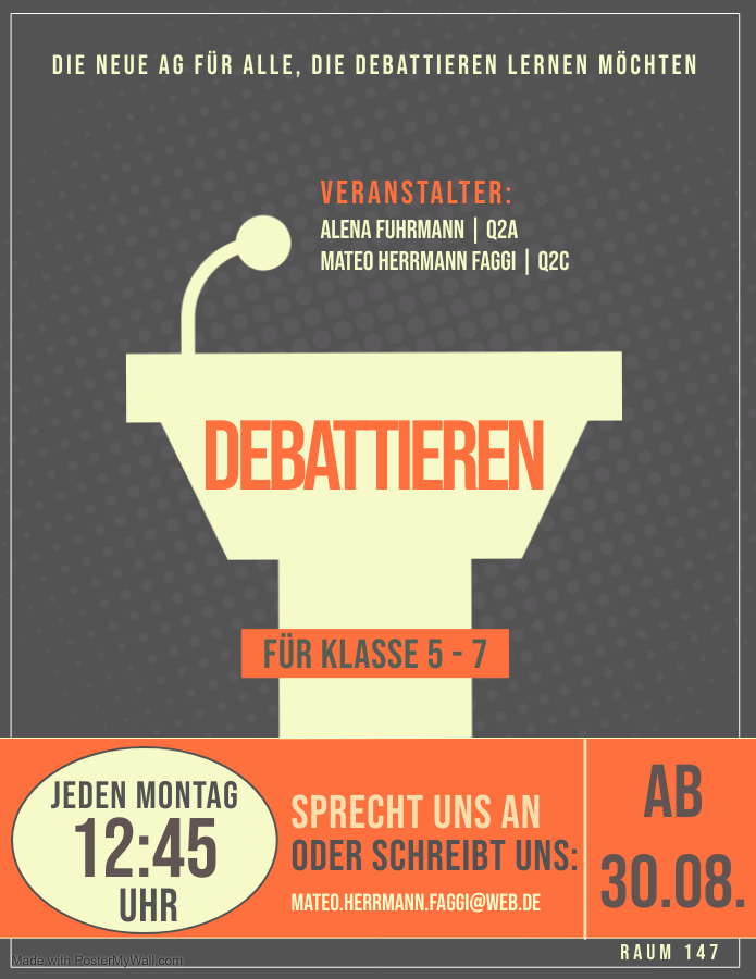 Debattieren Plakat